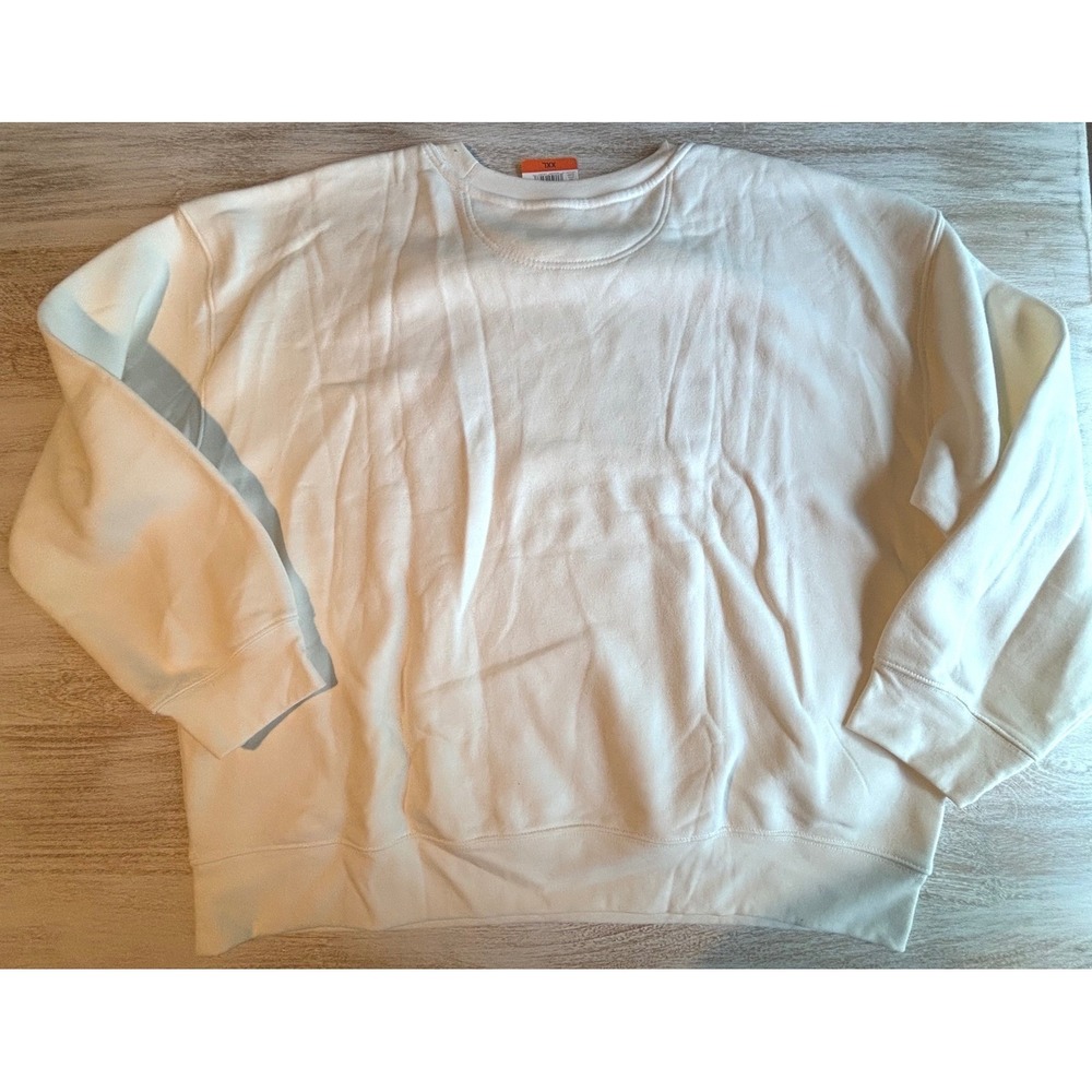 Esprit Size XXL Sweatshirt Women Cream Rainbow Logo Crewneck retro 80s 90s - Picture 4 of 6
